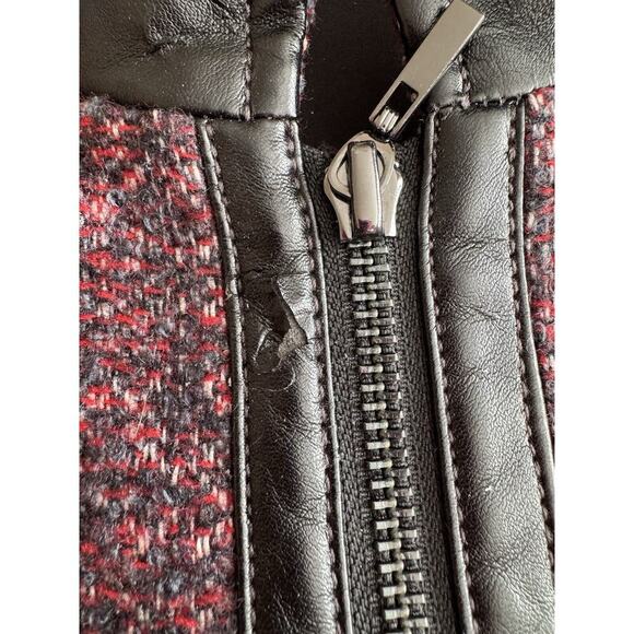 WORTH New York Wool Jacket Blazer Tweed Womens 12 Full Front Zipper Ribbed Cuffs - Picture 10 of 10